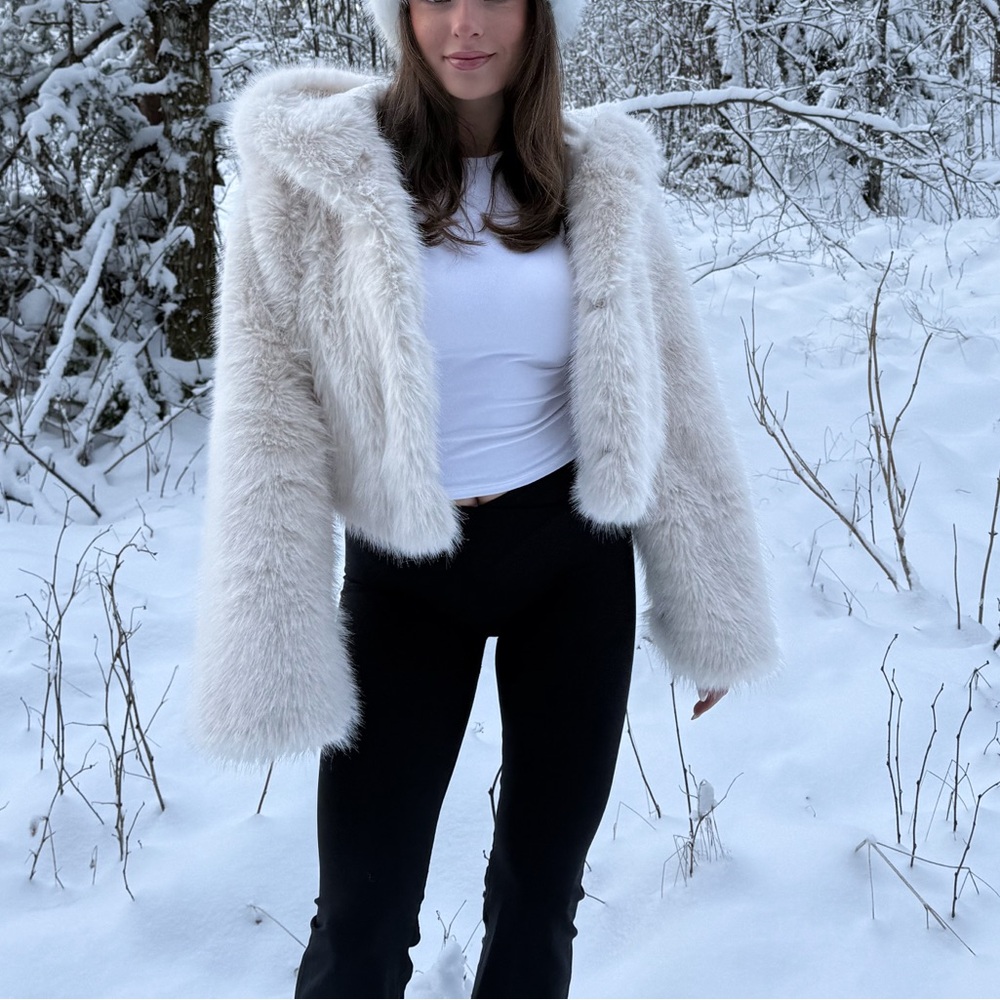 Wild Fable White Faux Fur Jacket